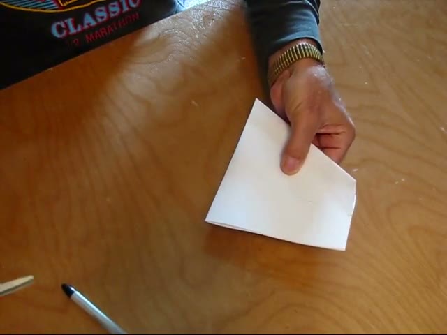 Mike marking the cut line on the folded wing